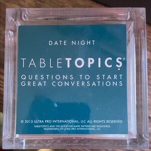 TableTopics Date Night Card Game - Teal and Clear